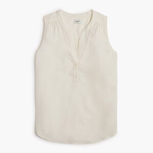 J. Crew Factory Sleeveless V-neck Popover Top - Ivory, XL